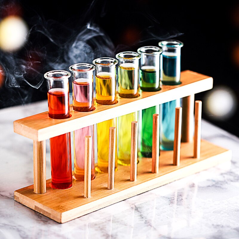 6 Pcs Test Tube Cocktail Glass Rack Set Bar KTV Night Club Nightclub Home Party Shot Glass Tipsy Molecular gastronomy Wine Cup