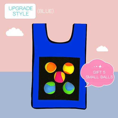 Ruizhi Children Throwing Game Vest Kindergarten Sticky Ball Vest Parent-Child Interaction Outdoor Game Sense Training RZ1003: 5 balls blue