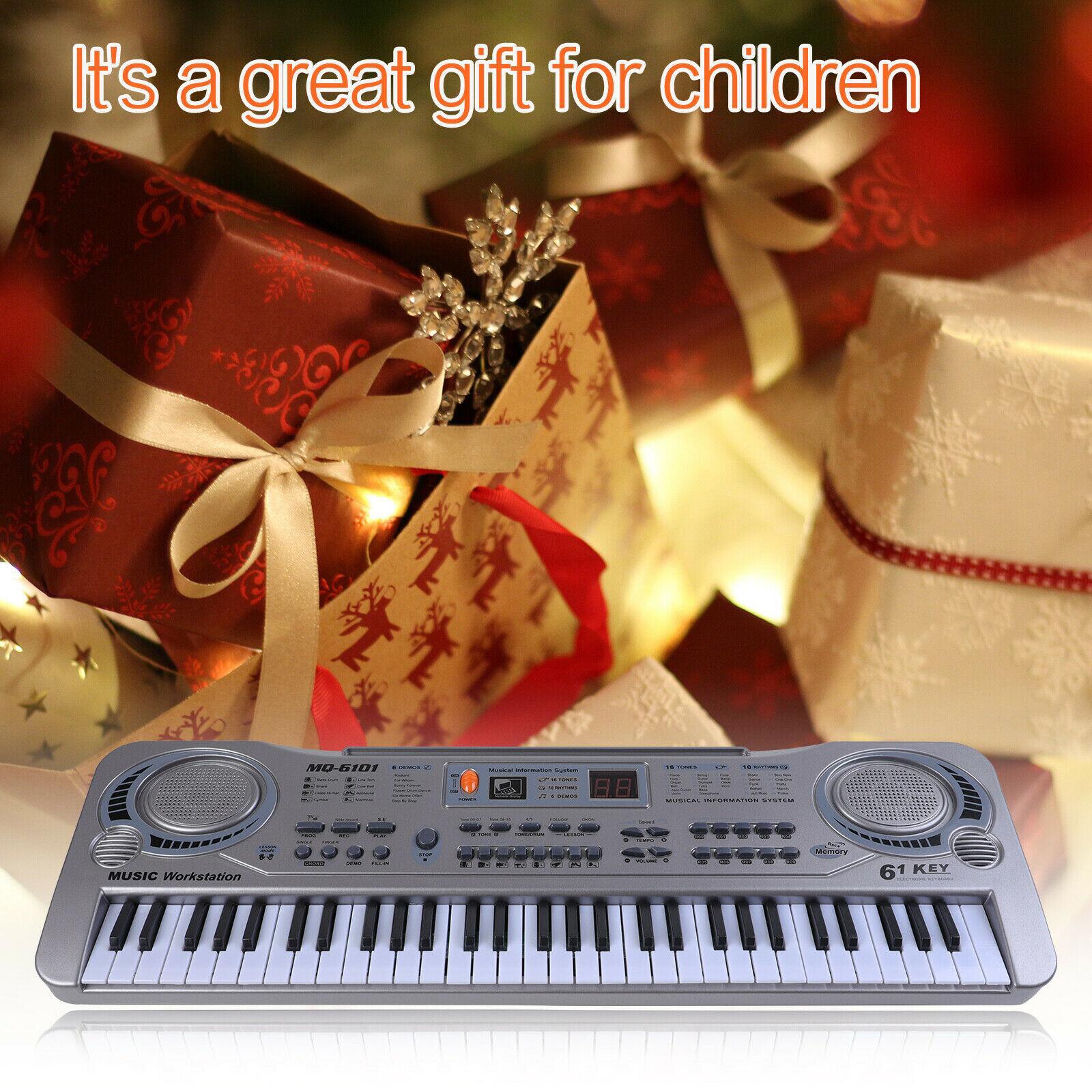 61 Keys Electronic Piano Keyboard Digital Piano Organ Music Instrument w/ Microphone Educational Toys for Beginners Adults Kids