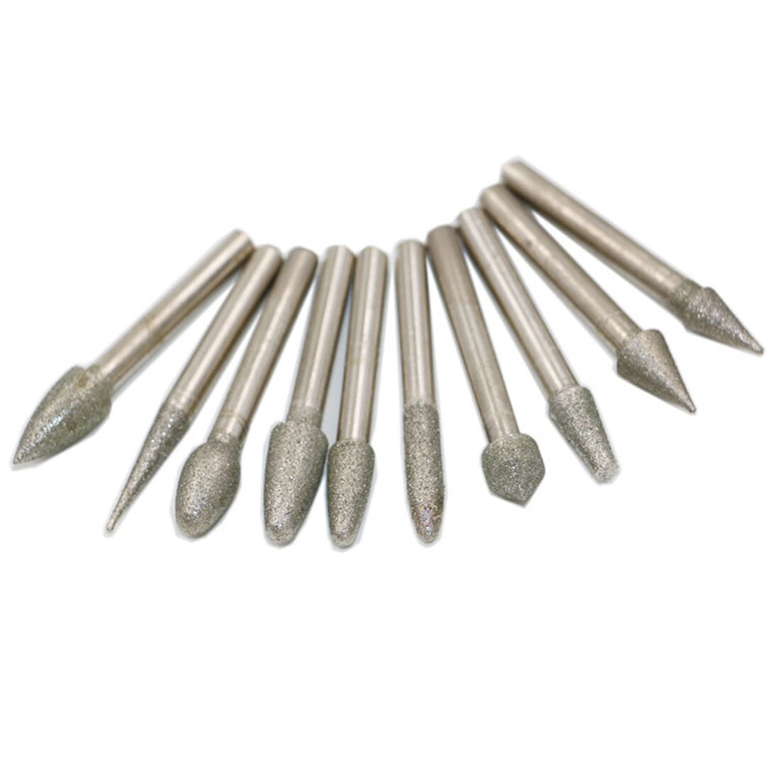 Mèches à tête de meulage en diamant pour outils rotatifs Dremel, grain 120 pour verre/Jade/gemme/pierre, 20 pièces de 3mm