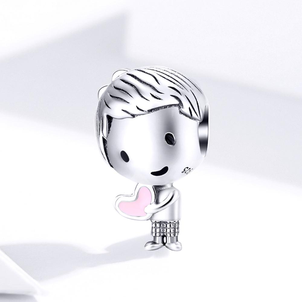 CodeMonkey Boy and Girl Charm fit Original Silver 925 Bracelet Genuine 925 Sterling Silver Metal Beads Valentine CMC1334