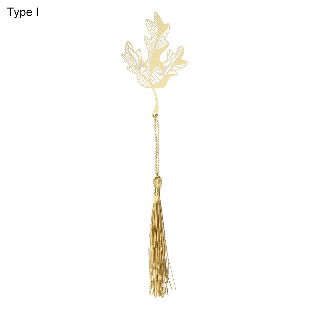 1PC Retro Brass Bookmark Tassel Pendant Butterfly Rose Book Clip Pagination Mark Stationery Student Cartoon Metal Bookmark: Type I
