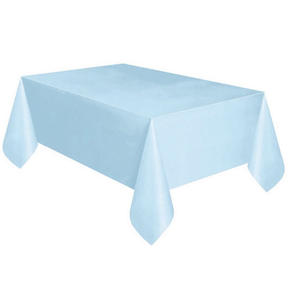 Disposable Party Tablecloth Pe Plastic Cloth Birthday Dessert Table Solid Color Tablecloth 137*274Cm: Light blue