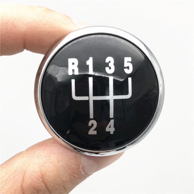 5/6 geschwindigkeit Schaltknauf Kappe Emblem Abzeichen Abdeckung für VW Volkswagen Golf Jetta MK3 MK4 GTI MK4 Bora LUPO Polo Sitz IBIZA Caddie: Schwarz Silber- 5 Geschwindigkeit