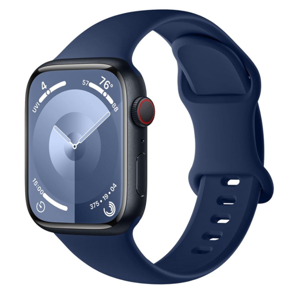 Siliconen lus Voor Apple Horloge band vrouwen voor iwatch 10/9/7/38mm 40mm 41mm 42mm 44mm 45mm 46mm Band: White black / 15Mm