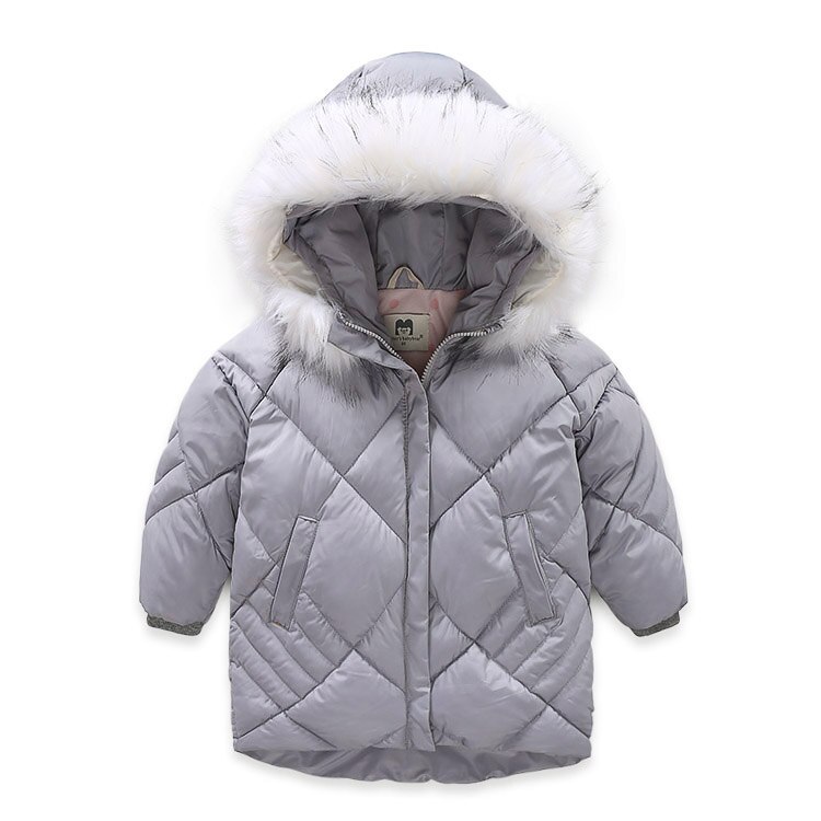 Ircomll Child Girls Winter Coat Thickened Fur Hooded Warn Children's Winter Jacket Baby Girl Coat kids Jacket Outerwear 2-7Y: Dark Grey / 4T