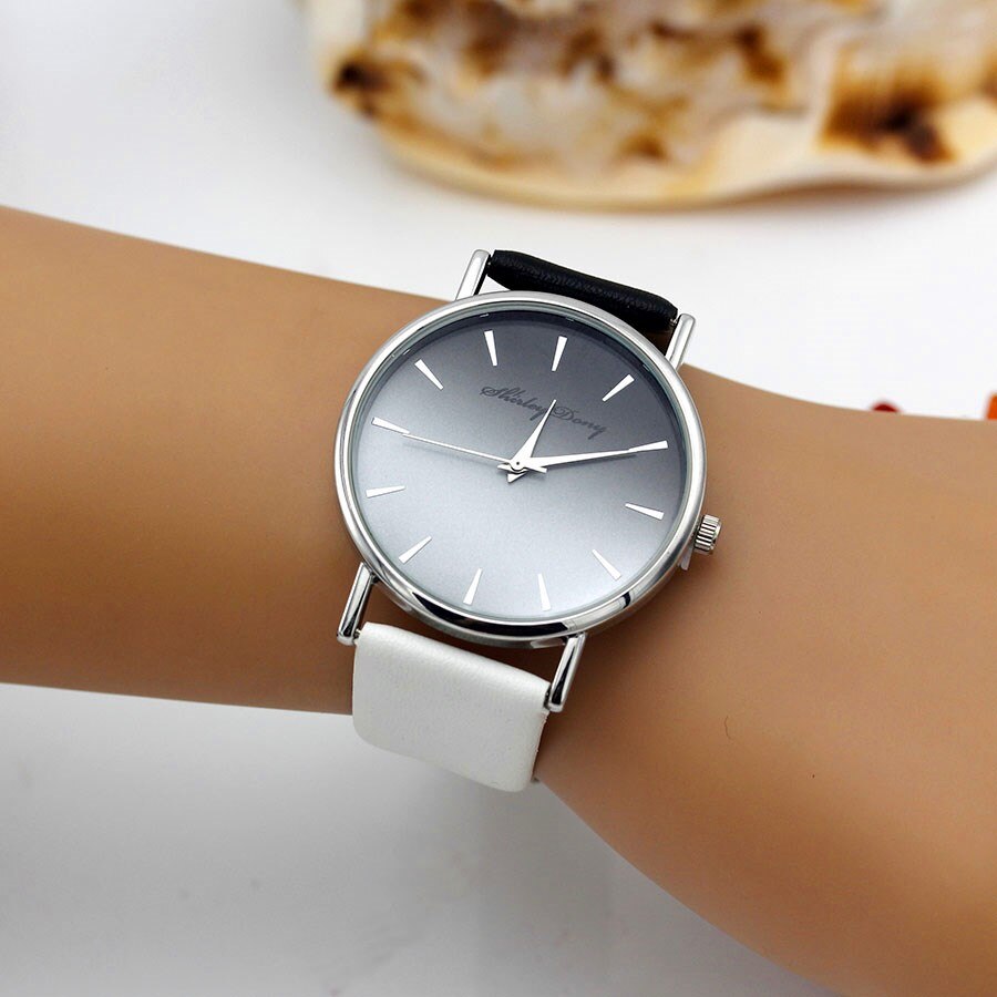 Dam casual gradient rampklocka 2 färg klockarmband lyx kvinnor klockor kvinnlig kvarts armbandsur feminino zegarek damski