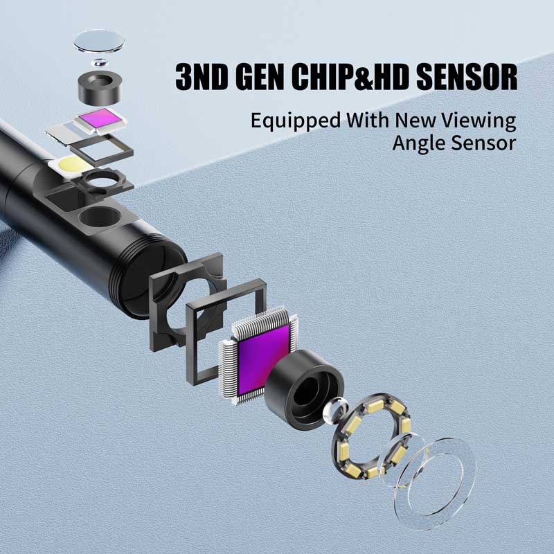 Cámara endoscópica WiFi 1080P HD, lente Dual, impermeable, Cable rígido, inspección de tuberías, boroscopio Industrial para comprobar el coche