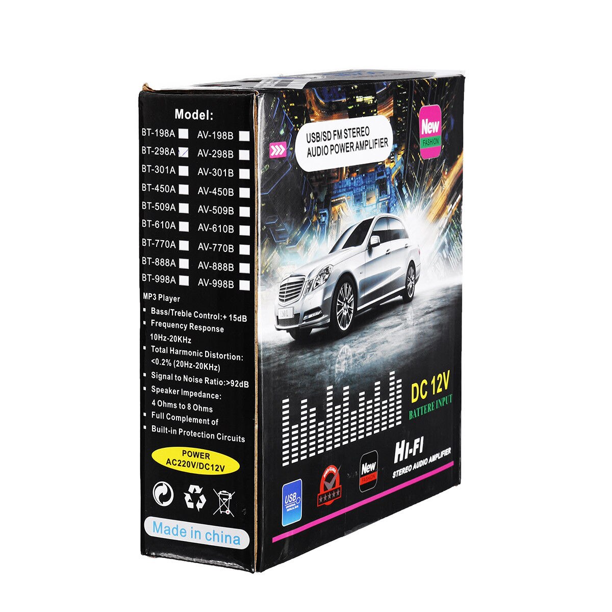 600W Auto Versterkers Audio Bluetooth Versterker Subwoofer Versterker Audio Sound Systeem Mini Versterker Professionele