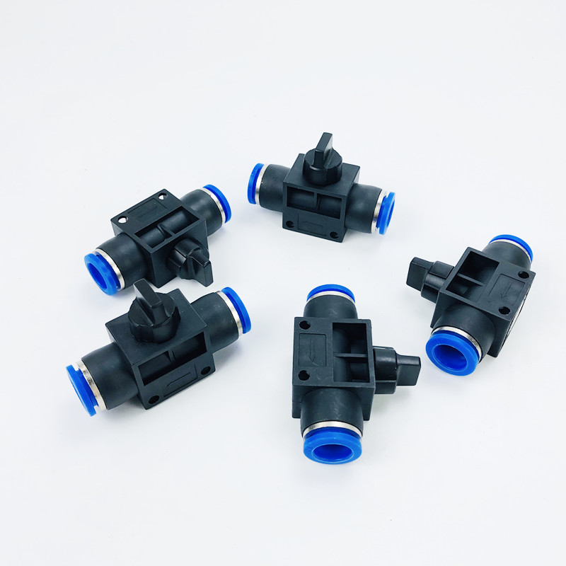 5 st handventiler med 12mm x 12mm rör, insticksventil för anslutning av inline 2-- vägs flödesbegränsande pneumatisk ventil, hastighetsregulator