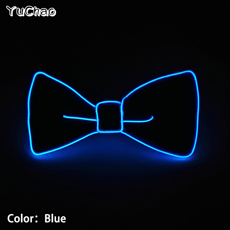 Fluorescerande led-fluga som lyser upp gentleman slipsbar klubb rekvisita neonglödande dans maskerad herrfluga kostym