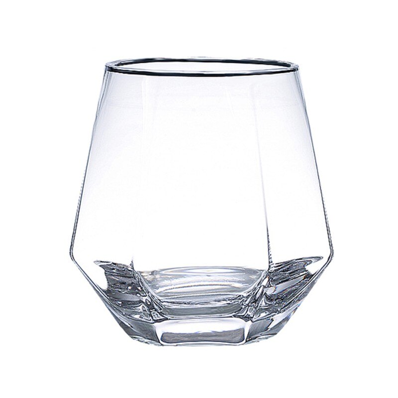 Geometri whiskyglas diamant krystalglas kop guld kant flaske gennemsigtig kaffe mælk te krus hjem bar drinkware glas kop: E