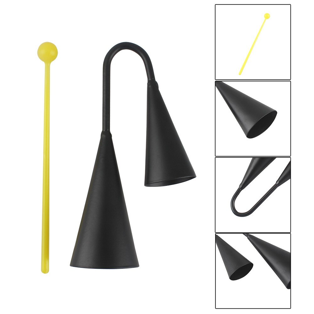 To-tonet metal a-go-go klokke koklokke percussion instrument med angriber
