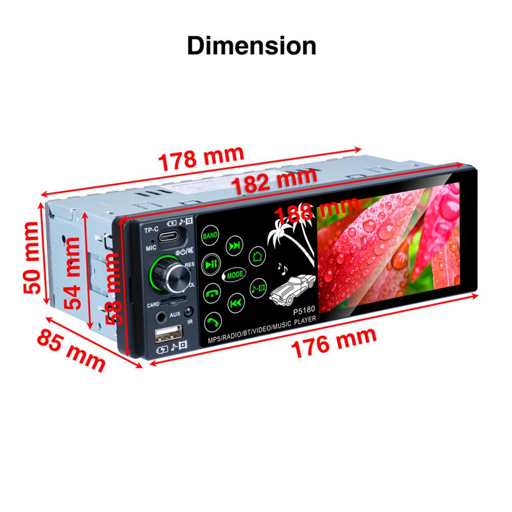 Car MP5 Player 3.8 Inch IPS Capacitive Touch Screen 1 Din Stereo Player FM Radio USB Aux MP5 Player With HD Touch Screen For