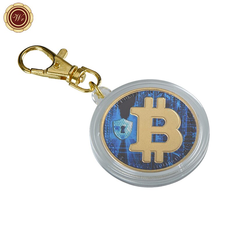 Bitcoin portachiavi morso moneta briscola increspatura Ethereum monete remy placcato in oro sfida portachiavi con monete di crittografia per lui: keychain 4