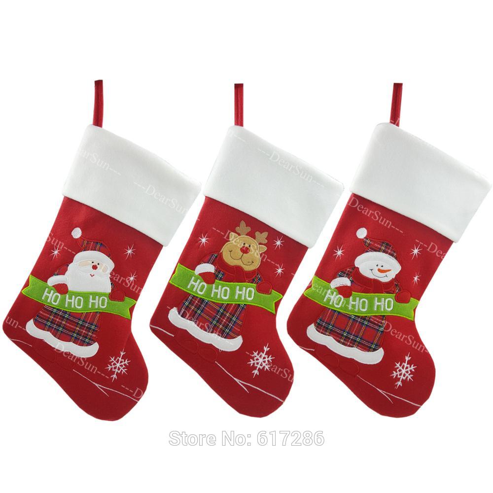 3 stks/set Kerstsok Kerstman Sneeuwpop Rendier Bags Sokken Kerst Decoratie