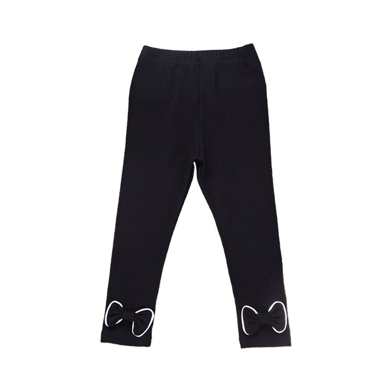 Roupa Das Meninas Da Moda Criança Crianças Calças do bebê Sólidos Bow Cintura Elástica Calças Compridas Pantalon Spodnie Broek штаны брюки