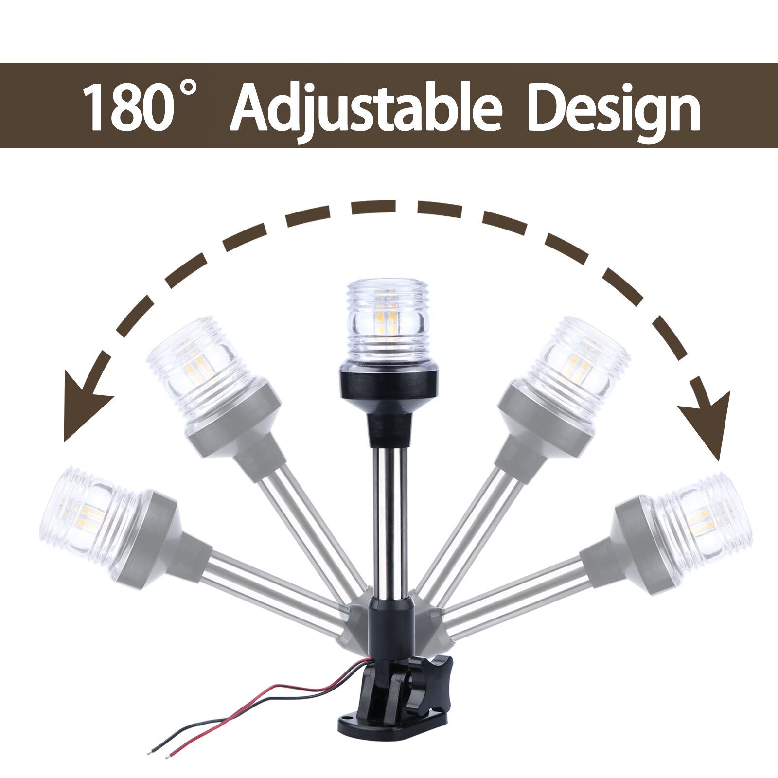 LED-opklapbaar navigatielicht, zeilsignaallamp, marineboot, jachtaccessoires, 12V, 25cm