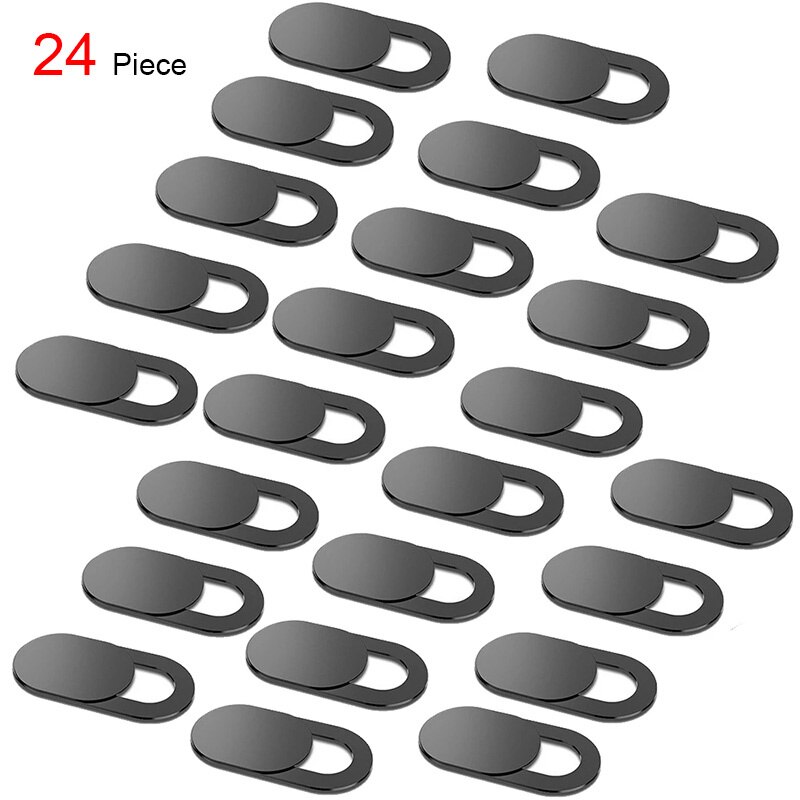 24 Pcs Webcam Cover Privacy Protective Cover Computer Lens Camera Cover Anti-Peeping Protector Shutter Slider Phone Stickers: 24 Piece Black