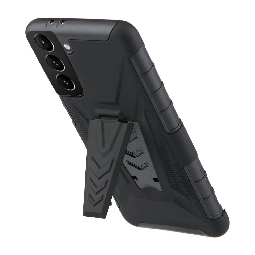 Combo Shell &amp; Holster Galaxy S22 5G/S22 Plus Case Slim Shell Case Kickstand Riemclip Voor samsung Galaxy S22 Ultra Case