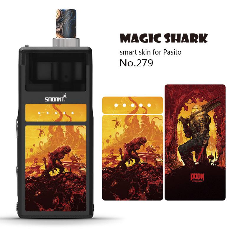 Magic Shark Cartoon Duck Mario Tiger Fox Weave Ultra Thin Skin Film Cover Pod Vape Sticker Case for Smoant Pasito: 279