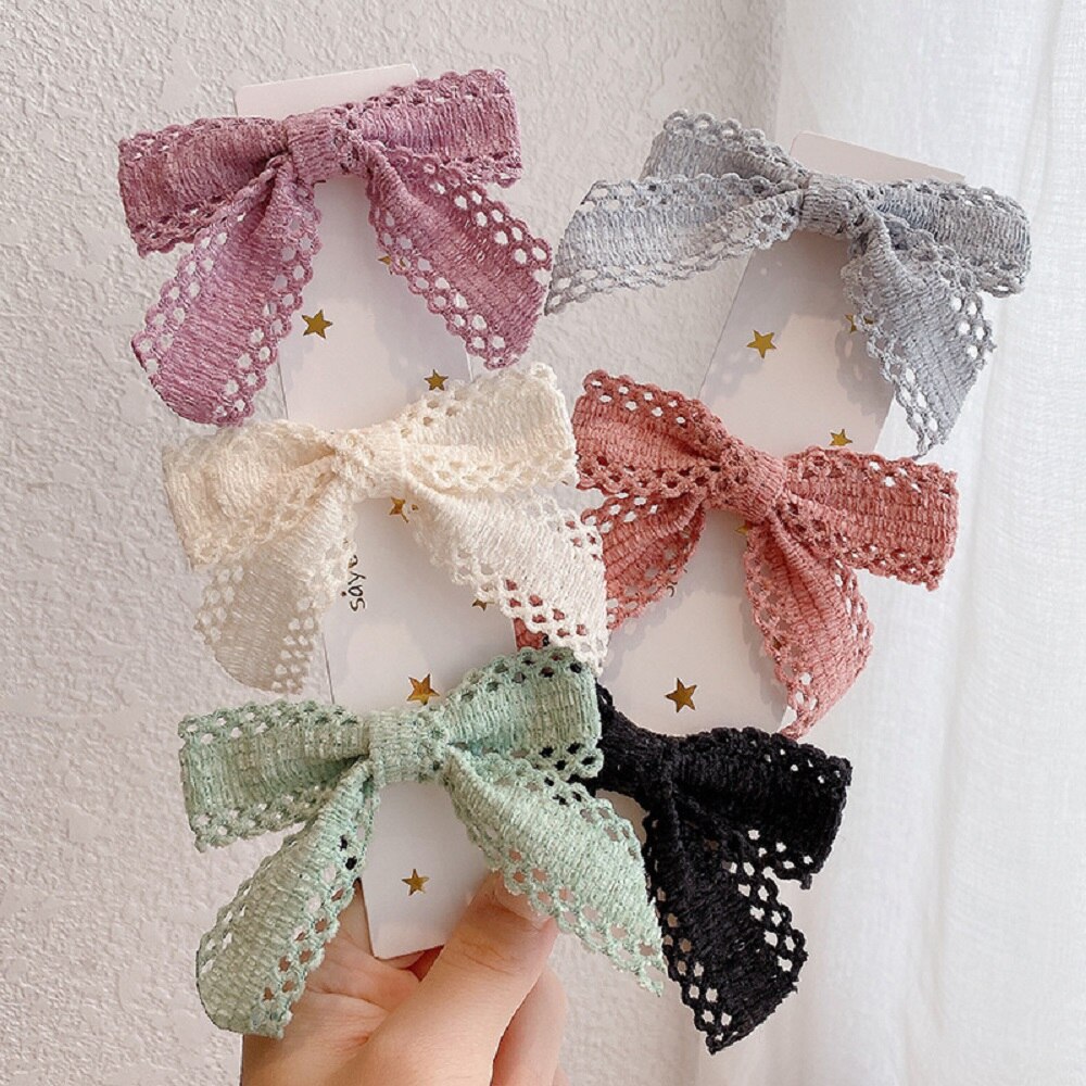 Clip de pelo bonito de encaje Holllow, horquillas bonitas, lazos para la cabeza, accesorios para el cabello para niñas, pasador para mujeres