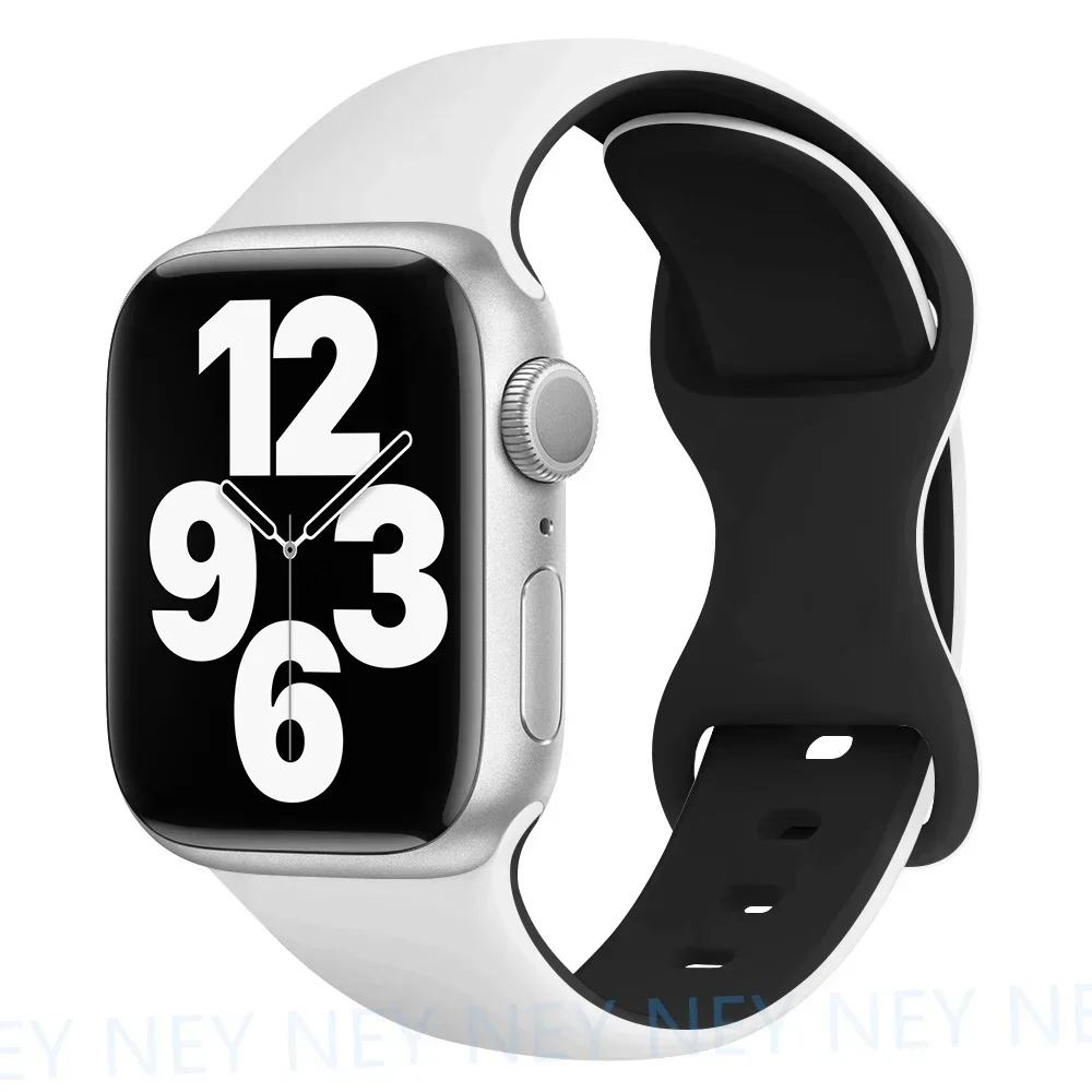 Silikonarmband för apple watch-band 44mm , 40mm ultra , 2 49mm 41mm, 45mm sportarmband, iwatch-serien 10 , 9 8/7 6 se, 5 , 4 42mm 46mm: Svart / 14mm