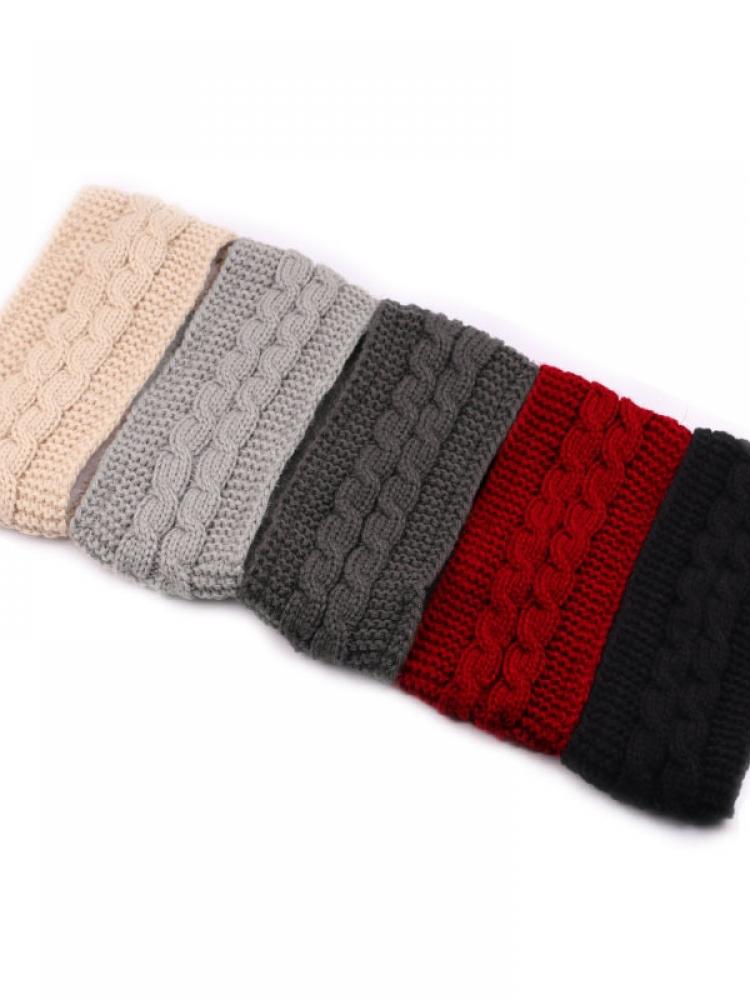 Winter new women's outdoor sports warm ear wide knitted wool headband thickening headscarf daily hair accessories ear warmer