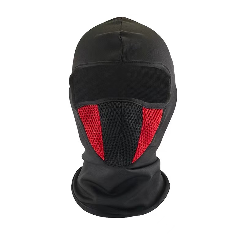 Full Face Mask Cycling Windproof Headgear Motorcycle Balaclava Breathable Outdoor Sports Men CS Mask Head Cover Hat: Red