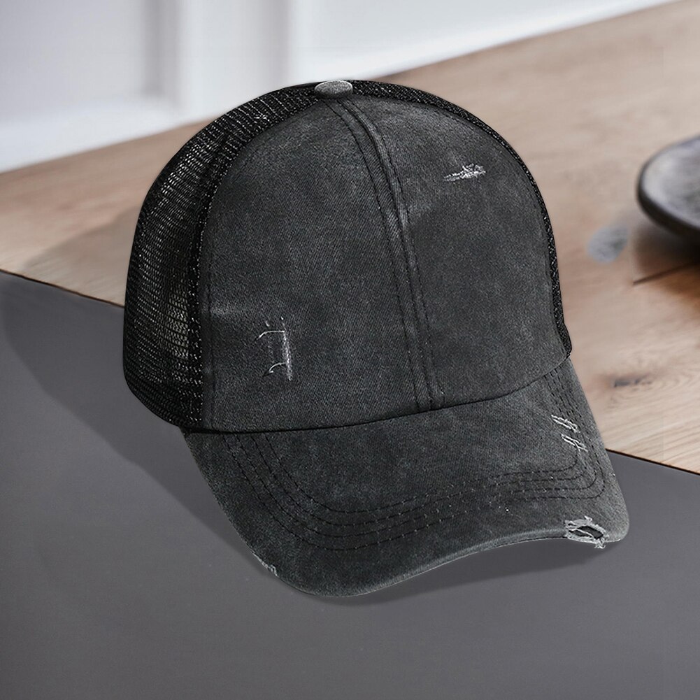 Hästsvans Keps - Unisex - Bomull - Justerbar Skärm - Solskydd