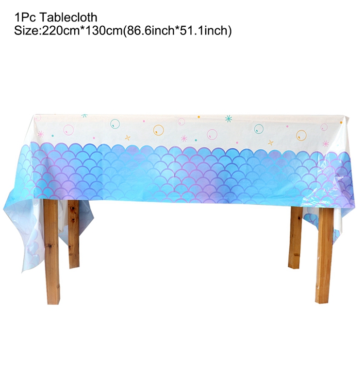Nappe de table petite sirène, décoration de fête d'anniversaire, 1er anniversaire pour fille sous la mer, fournitures de fête pour réception pour bébé