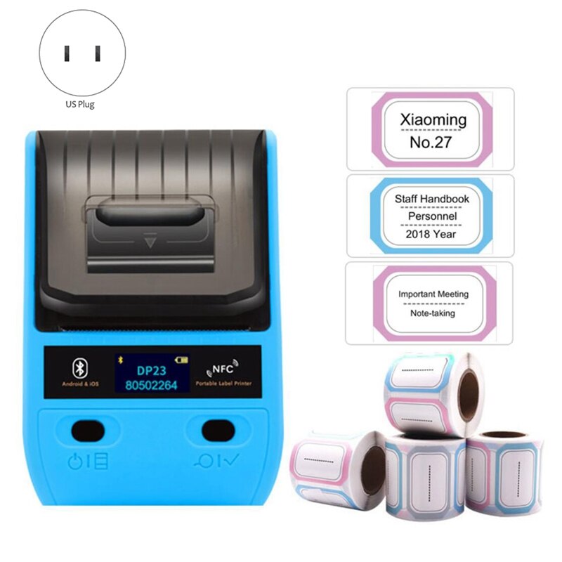 Thermal Printer 58mm Receipt Printer Portable Bluetooth Label Printer 1500MAh for Android and IOS