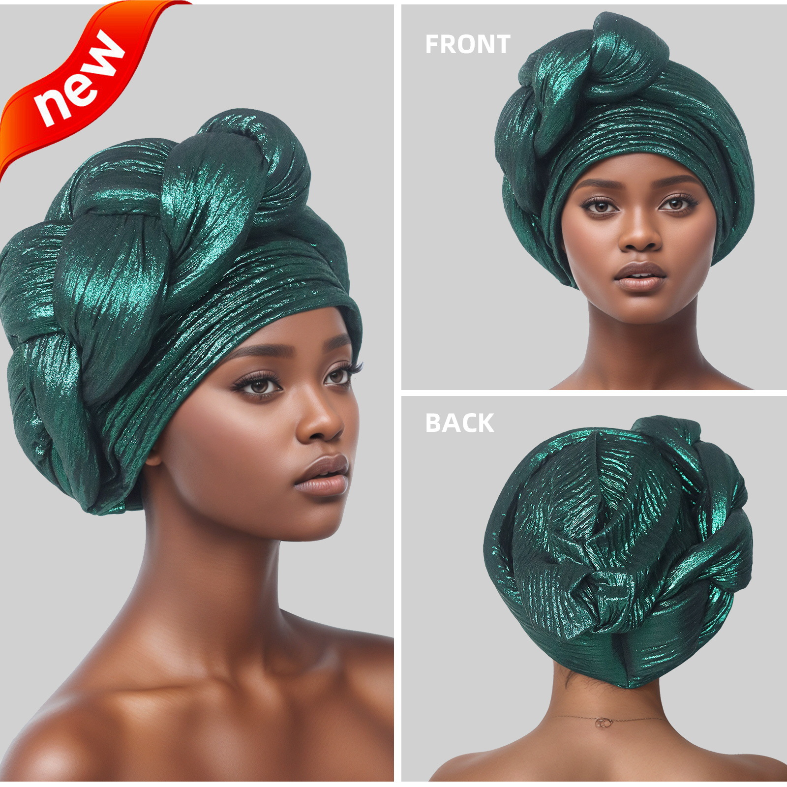 Exaggerated Big Braid Turban Cap for Women African Lady Head Wraps Nigeria Autogele Headtie Wedding Party Headgear Turbante