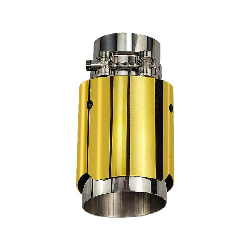 1 Piece Exhaust Tail Pipes Glossy Gold Muffler Tip Tail Universal Stainless Steel Pipes Throat End Tip