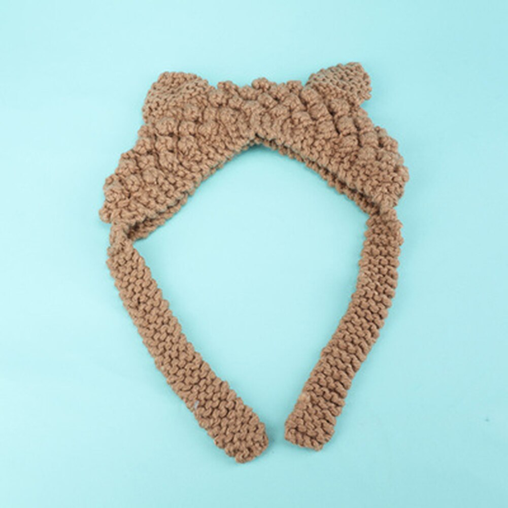 Kvinde vinter uld øreværn strikket sød hue huer kalot vinter varm foret bløde behagelige hatte