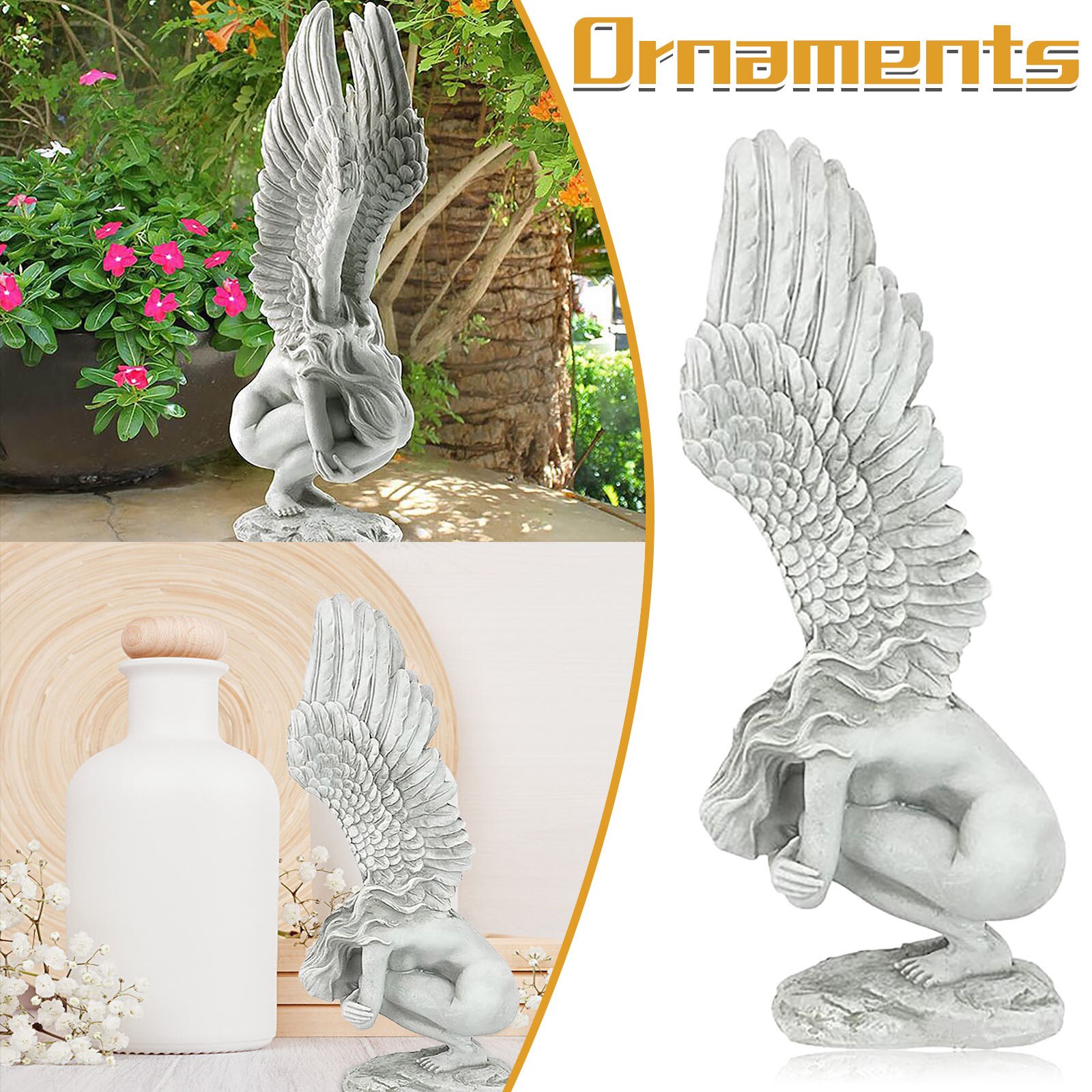 Engelenvleugels Standbeeld Vintage Hars Sculptuur Indoor Angel Memorial Redemptions Beeldje Outdoor Tuin Decoratie Home Decor