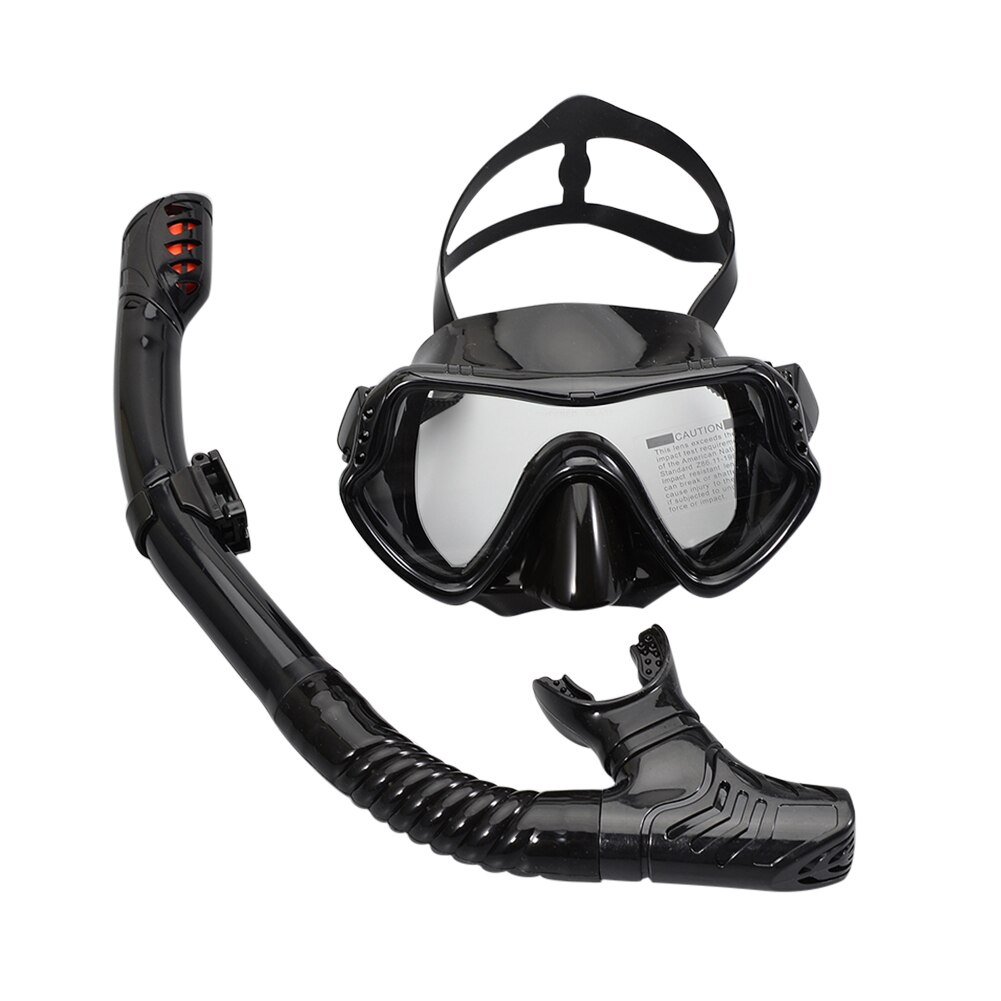 Underwater Scuba Diving Masks Snorkeling Breath Tube Set Adult Silicone Anti-Fog Goggles Glasses Swimming Pool Equipment: Black A