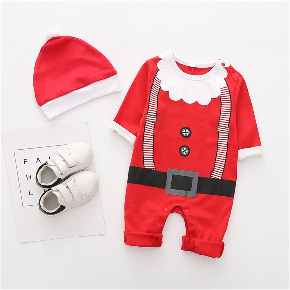 Cosplay Herfst Winter kinderen Kerst Kostuum Kerstman Elf kleding Pasgeboren Baby Jumpsuits kinderen bodysuit kostuums: style 4 / 73CM