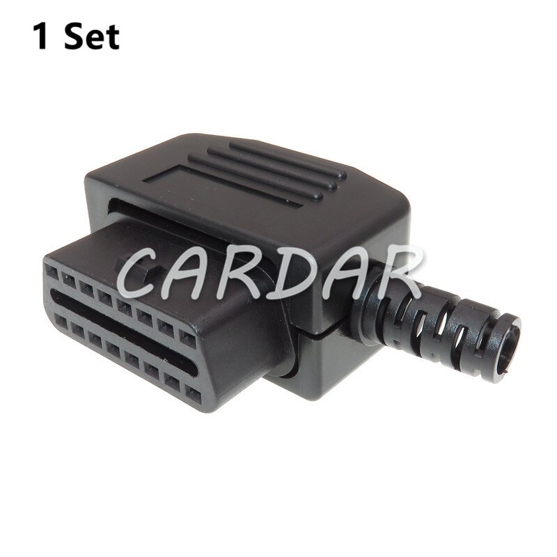 1 Set 16 Pin Automotive OBD2 OBDII Connector Auto OBD Test Diagnostic Plug: Default Title