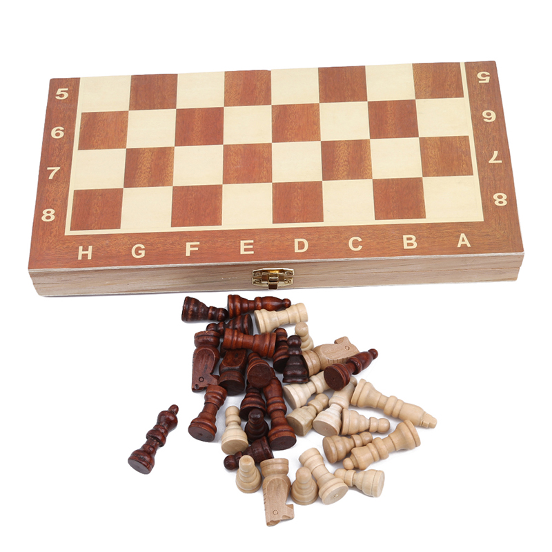 Holz Faltbare Internationalen Schach Tragbare Bord Stück Set Lustige Spiel Sammlung Board Spiel