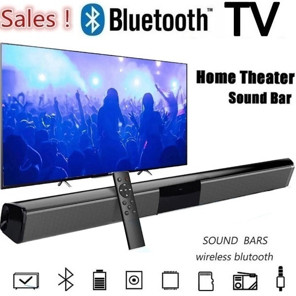 Tv Home Theater Soundbar Draadloze Bluetooth Soundbar Speaker + Afstandsbediening Met Fm Raido