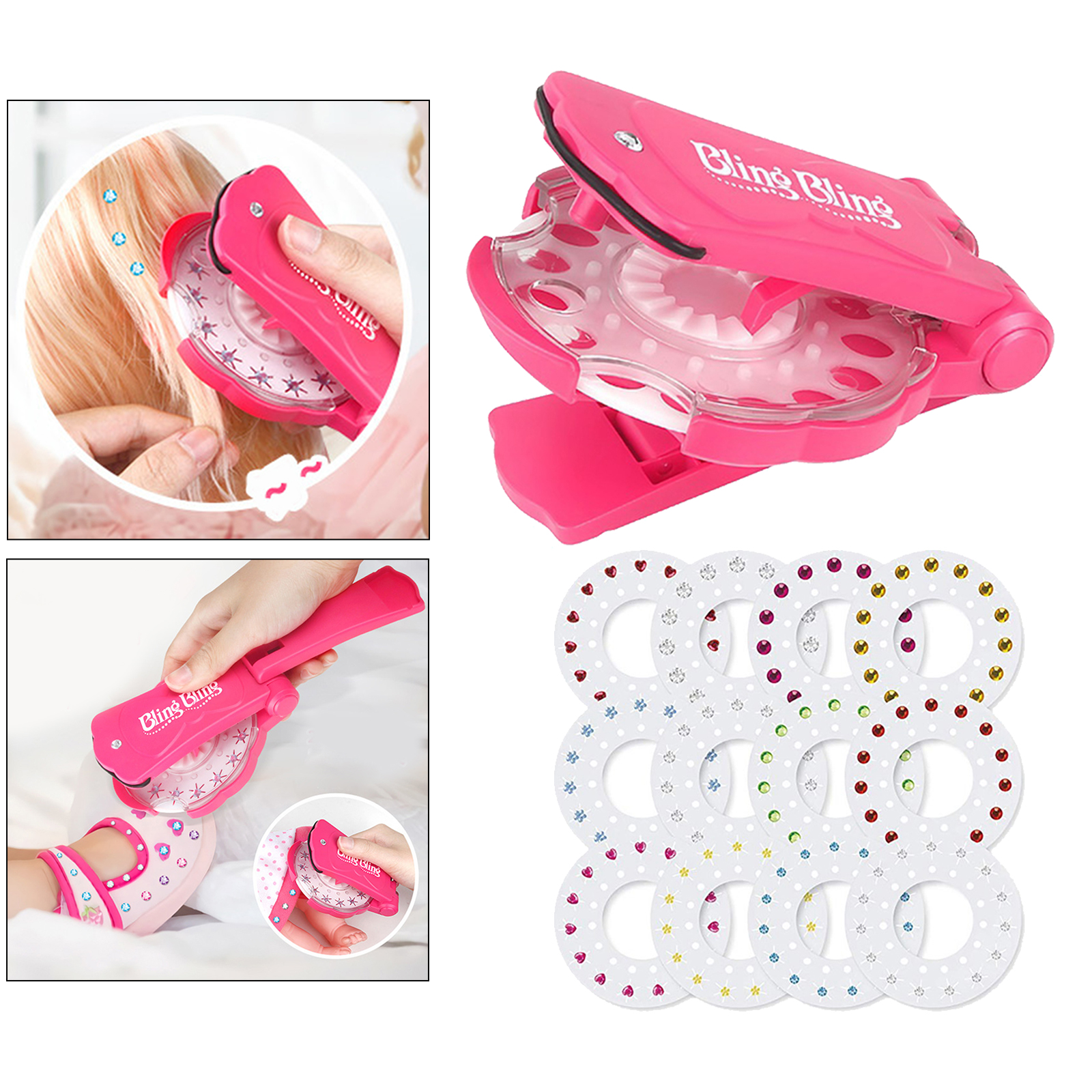 Modne Bling diamentowe włosy blask zszywacz zestaw cyrkoni torba ubrania kapelusz buty koszula spódnice ornament