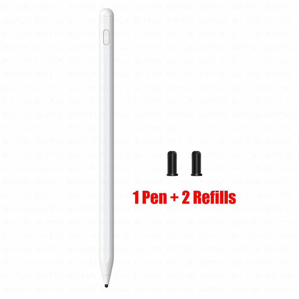 Universell magnetisk aktiv stylus penna surfplatta ritning kapacitiv skärm pekpenna för ipad ios android alla telefon smarta tillbehör: Vit