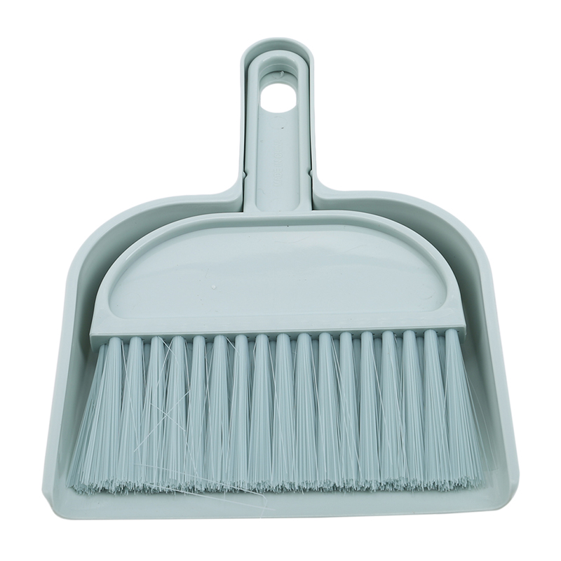 Household Mini Dustpan Broom Desktop Small Broom Keyboard Brush Cleaning Tool Plastic Set Solid Color Cute Tools: green