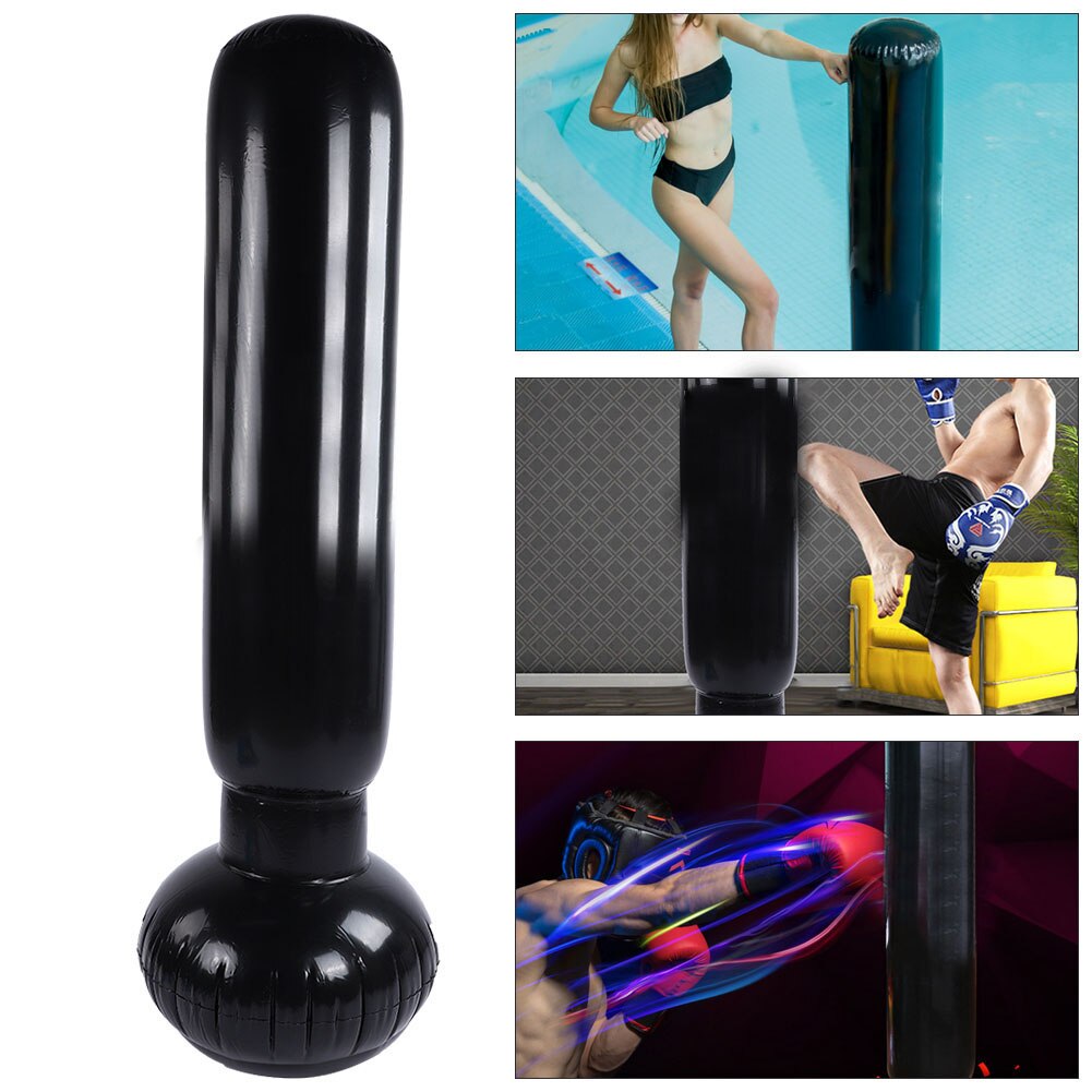 Sammenleggbar pvc oppblåsbar boksesekk trening Fitness tumbler bag trykkavlastningstilbehør til innendørs og utendørs