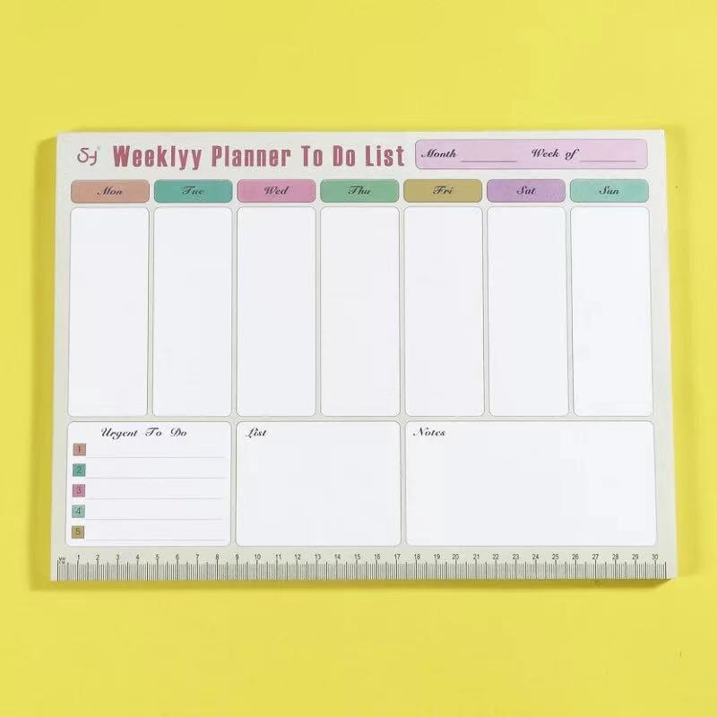 A4 Weekly Planner Plan NoteBook 54 Sheets Schedule Organizer Notepad School Office Supplies Journal Stationery: A