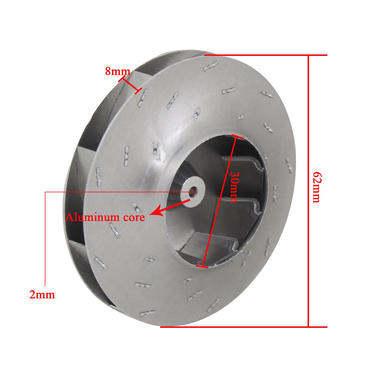 Laufrad Motoren Aluminium Kunststoff Laufrad Fan Klinge 71mm 62mm Für Staubsauger Teile Staubsauger Fan: Aluminium Ader