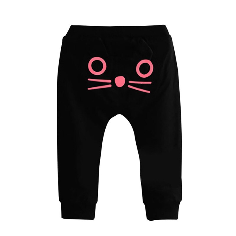 Caldo Delle Ragazze Dei Ragazzi Pantaloni stile harem di Autunno della Molla Vestiti Del Bambino Del Cotone Del Gufo Pantaloni Del Bambino Bambini Casual Pantaloni Lunghi: Black / 24M