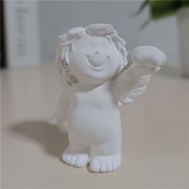 Figuras de ángeles blancos, adornos, de la suerte, estatuas de ángeles de hadas bonitas, escultura moderna, decoración del hogar para boda