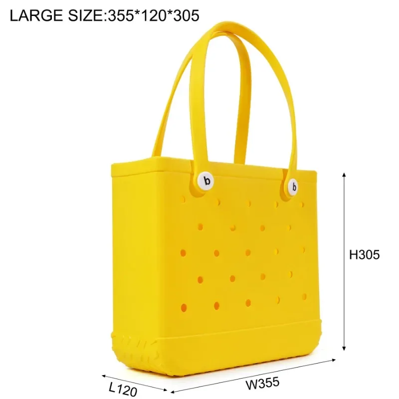 Mode Strand Bogg Bag Rubber Waterdichte Mand Grote Capaciteit Zomer Opslag Schouder Handtas Reizen Vrouwen Draagtas Boodschappentassen